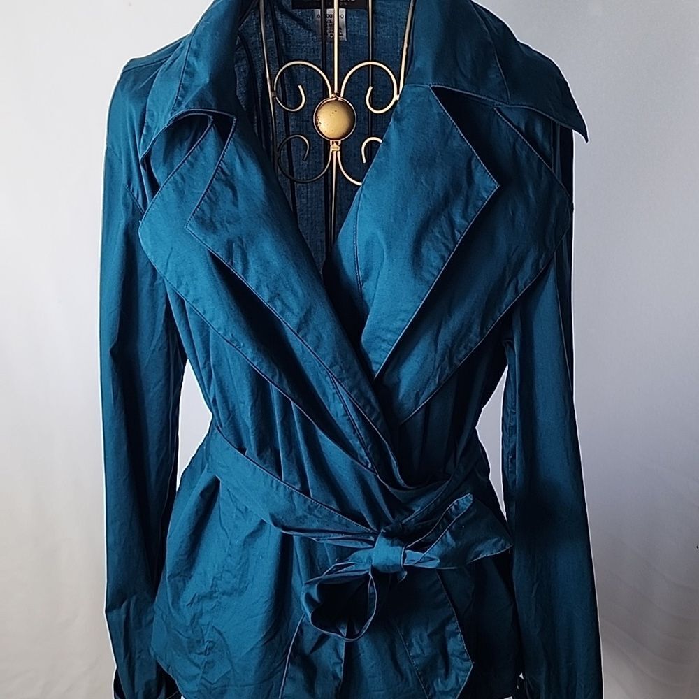 Vintage Teal Wrap Long Sleeved Jacket Shirt Shacket Size 14